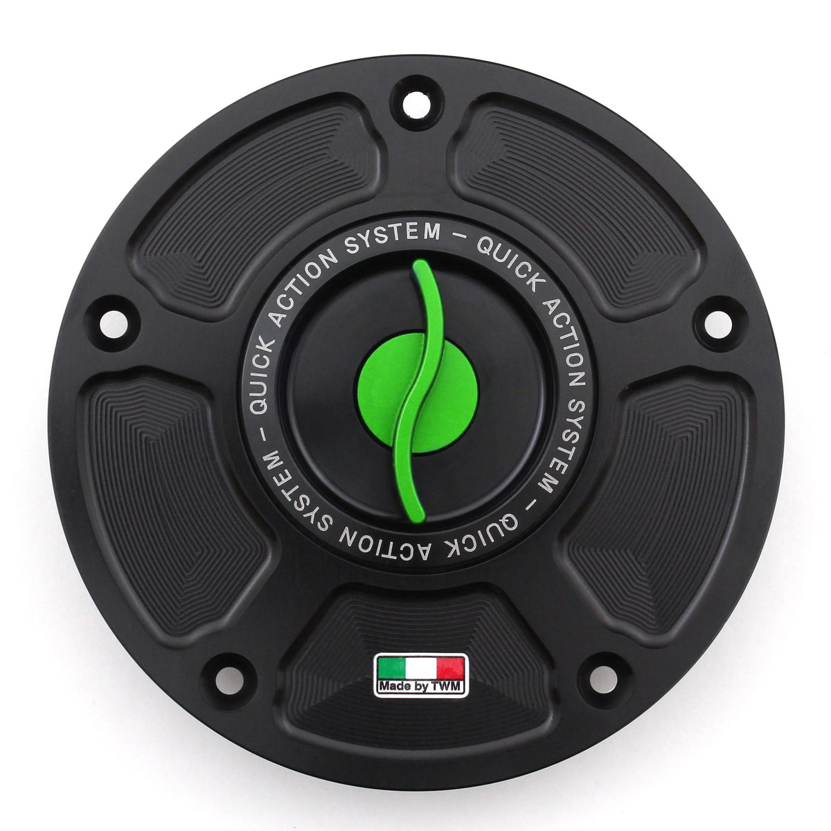 TWM CNC Aluminum Gas Cap / Fuel Cap with Green Center Cap for Honda Motorcycles