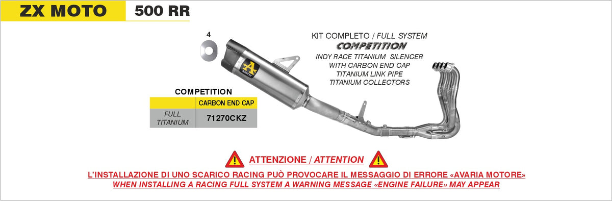 Arrow 71270CKZ COMPETITION Full Titanium Full System