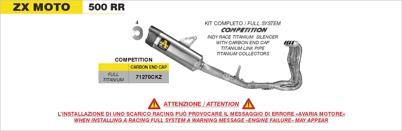 Arrow 71270CKZ COMPETITION Full Titanium Full System