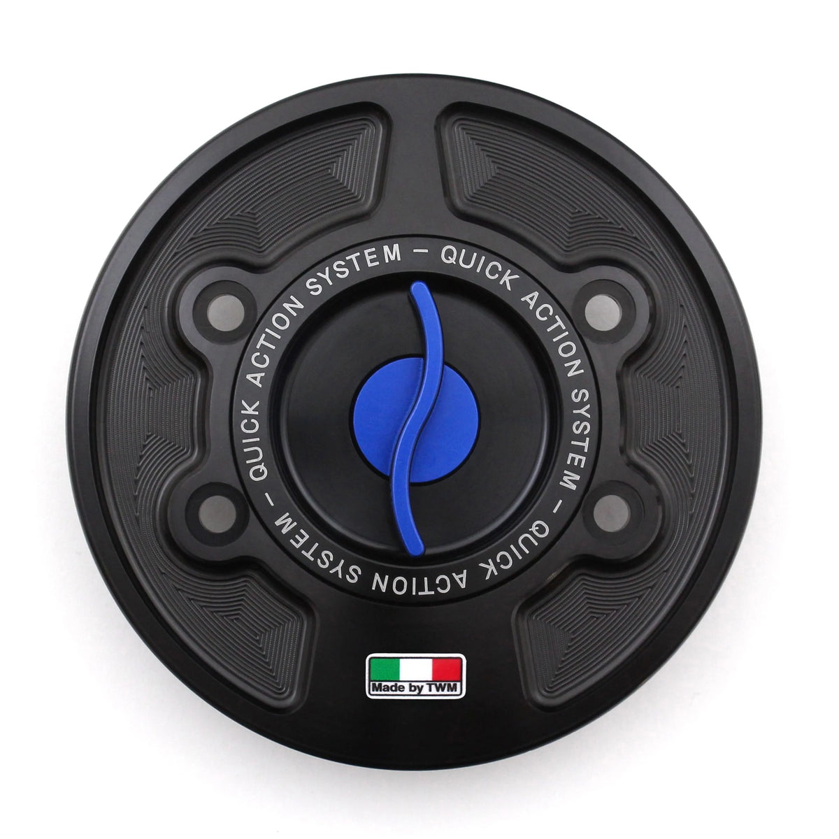 TWM CNC Aluminum Gas Cap / Fuel Cap with Blue Center Cap for BMW Motorcycles