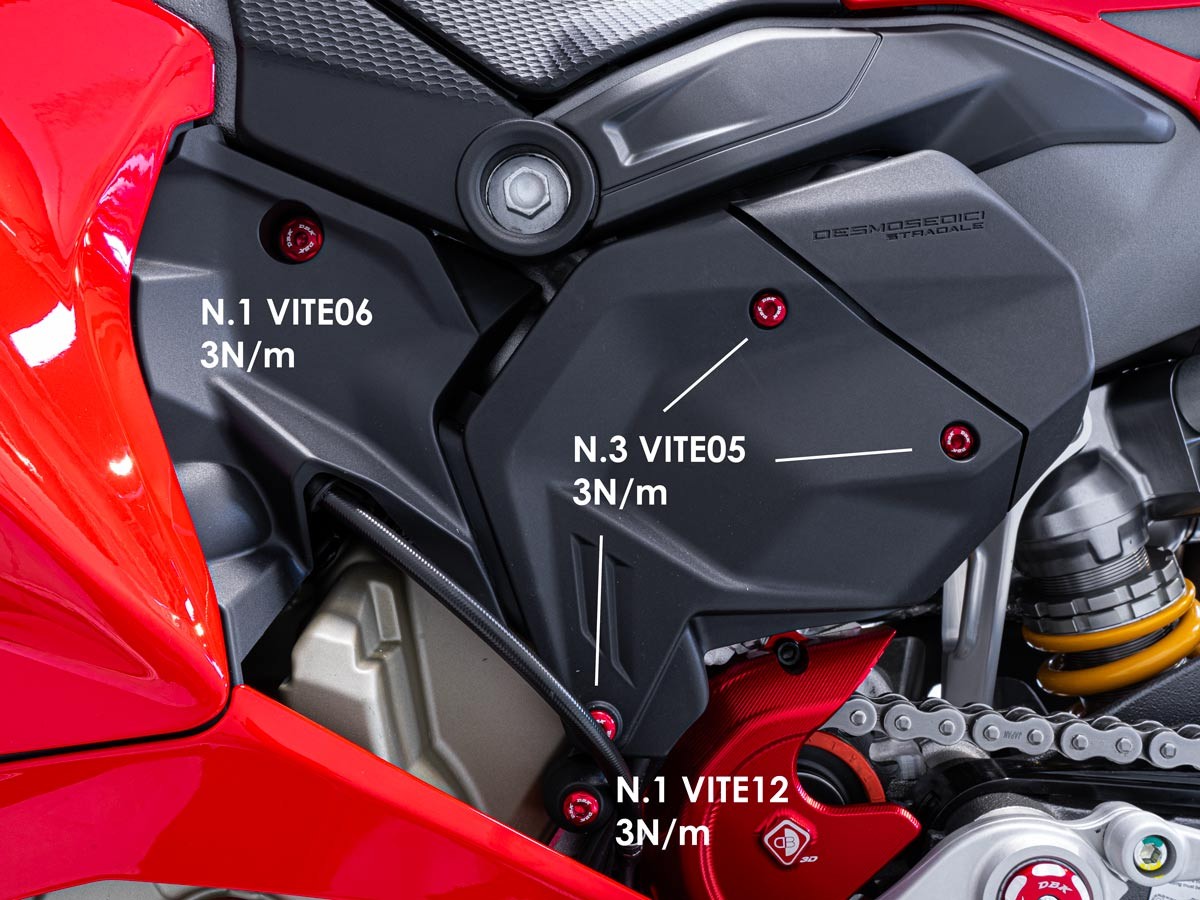 KVT99 - PANIGALE V4 MY 2025 LOW LEFT SIDE TANK PANEL SCREWS KIT