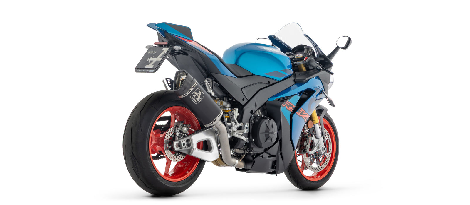 Arrow Pista Titanium Dark" Slip On Kit + Titanium Link Pipe"