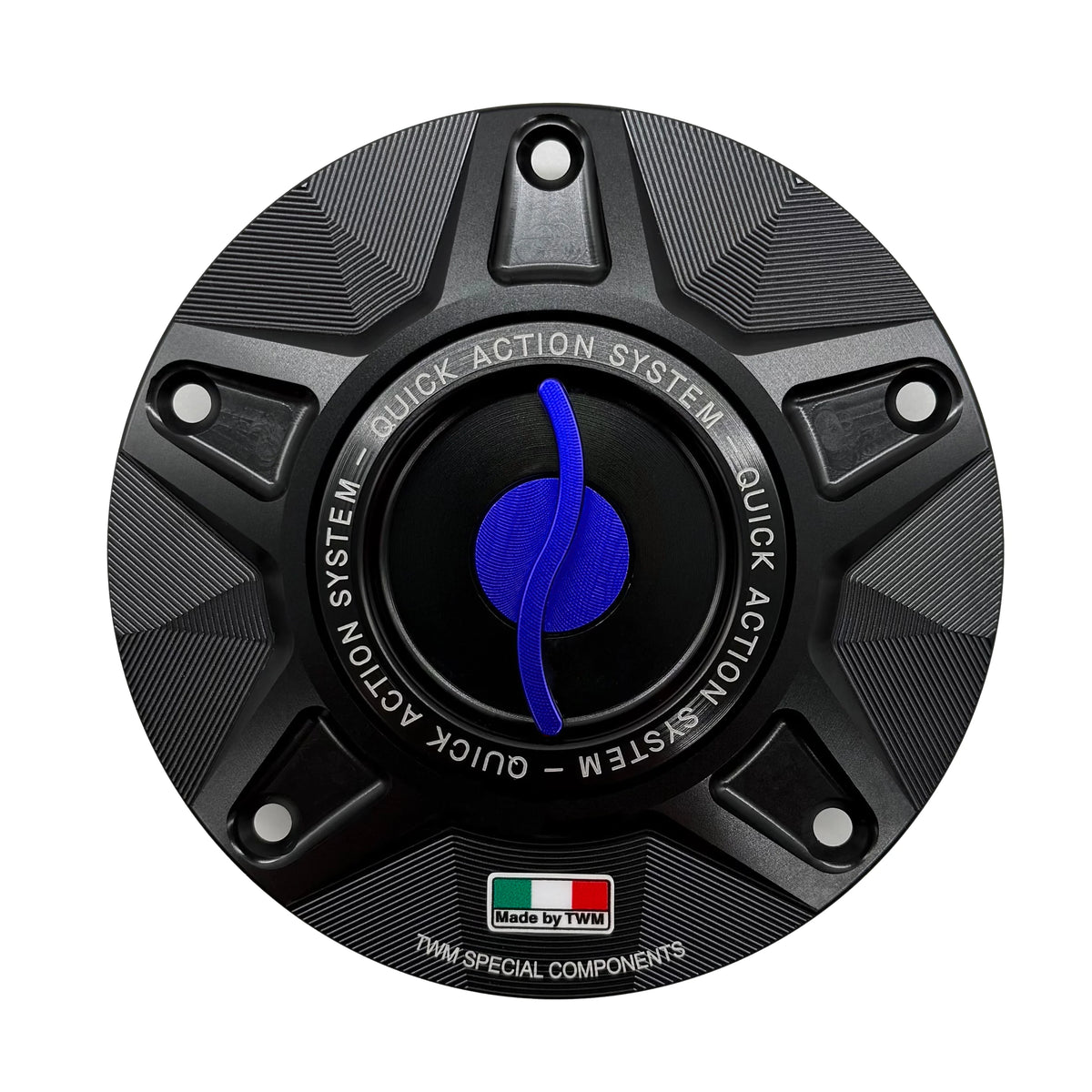 TWM CNC Aluminum Gas Cap / Fuel Cap with Blue Center Cap for Ducati Motorcycles