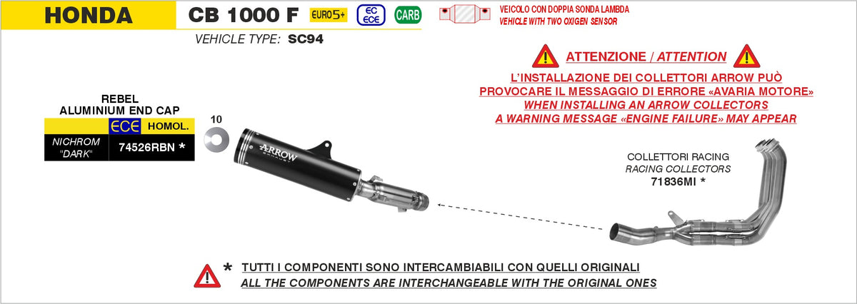 Arrow 71836MI Racing Headers