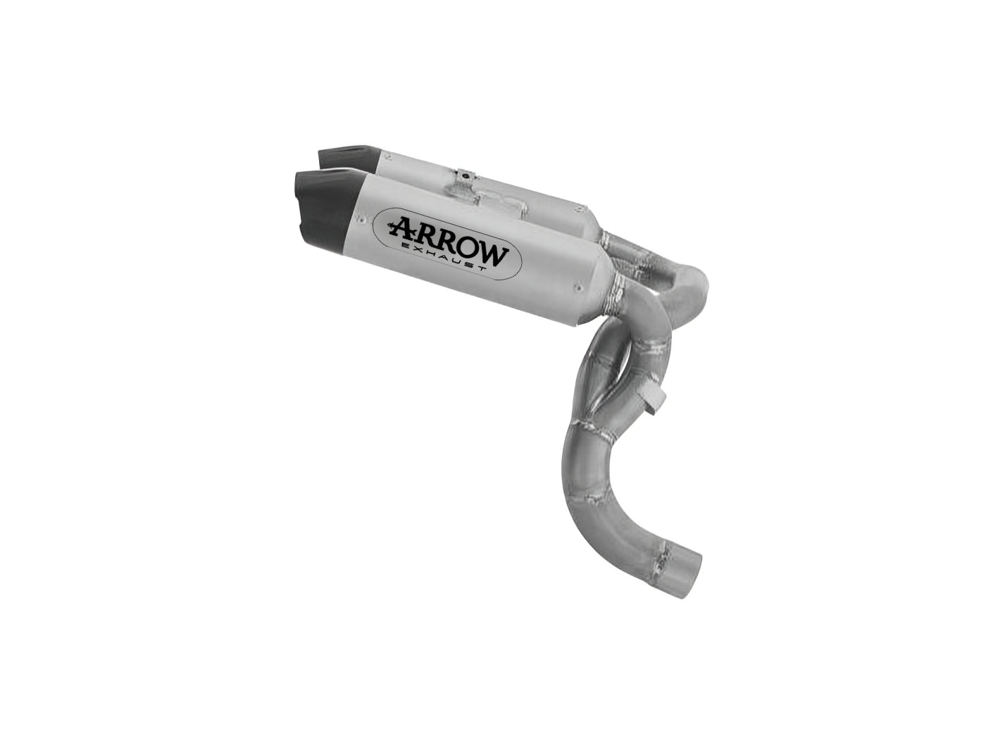 Arrow 77004PR Round-Sil Titanium Racing Slip Ons (Right & Left) With Carbon End Cap