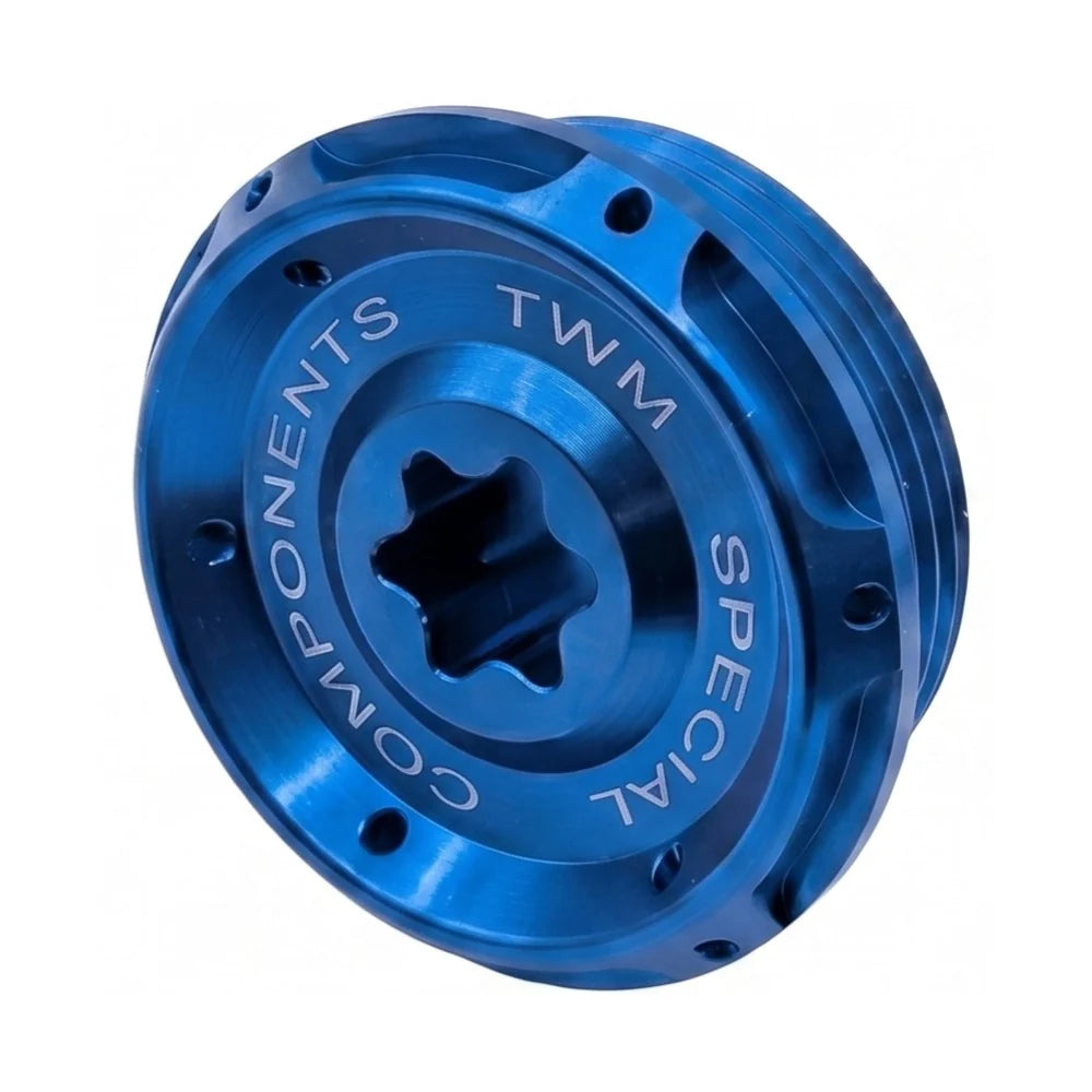 TWM CNC Aluminum Timing Inspection Plug in Blue for BMW Motorcycles - CAMBMW.02.B