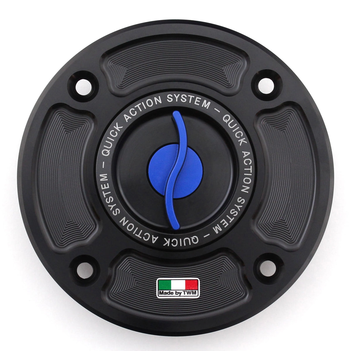 TWM CNC Aluminum Gas Cap / Fuel Cap with Blue Center Cap for Suzuki Motorcycles