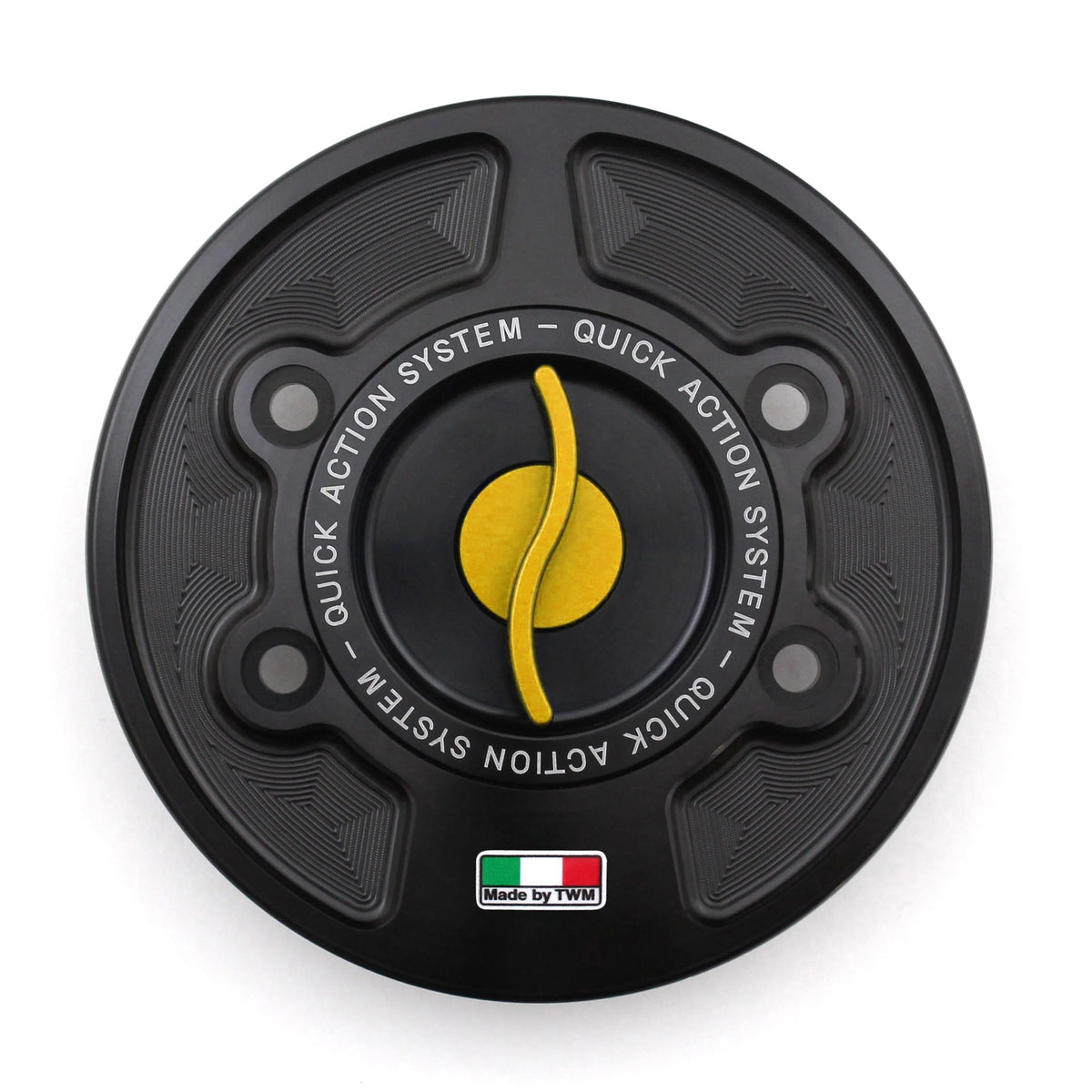 TWM CNC Aluminum Gas Cap / Fuel Cap with Gold Center Cap for BMW Motorcycles