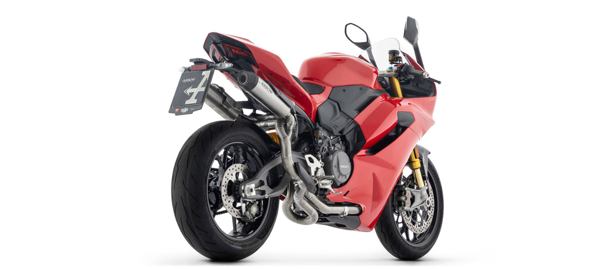 Arrow Round Sil Titanium Slip Ons + Non Catalytic Link Pipe