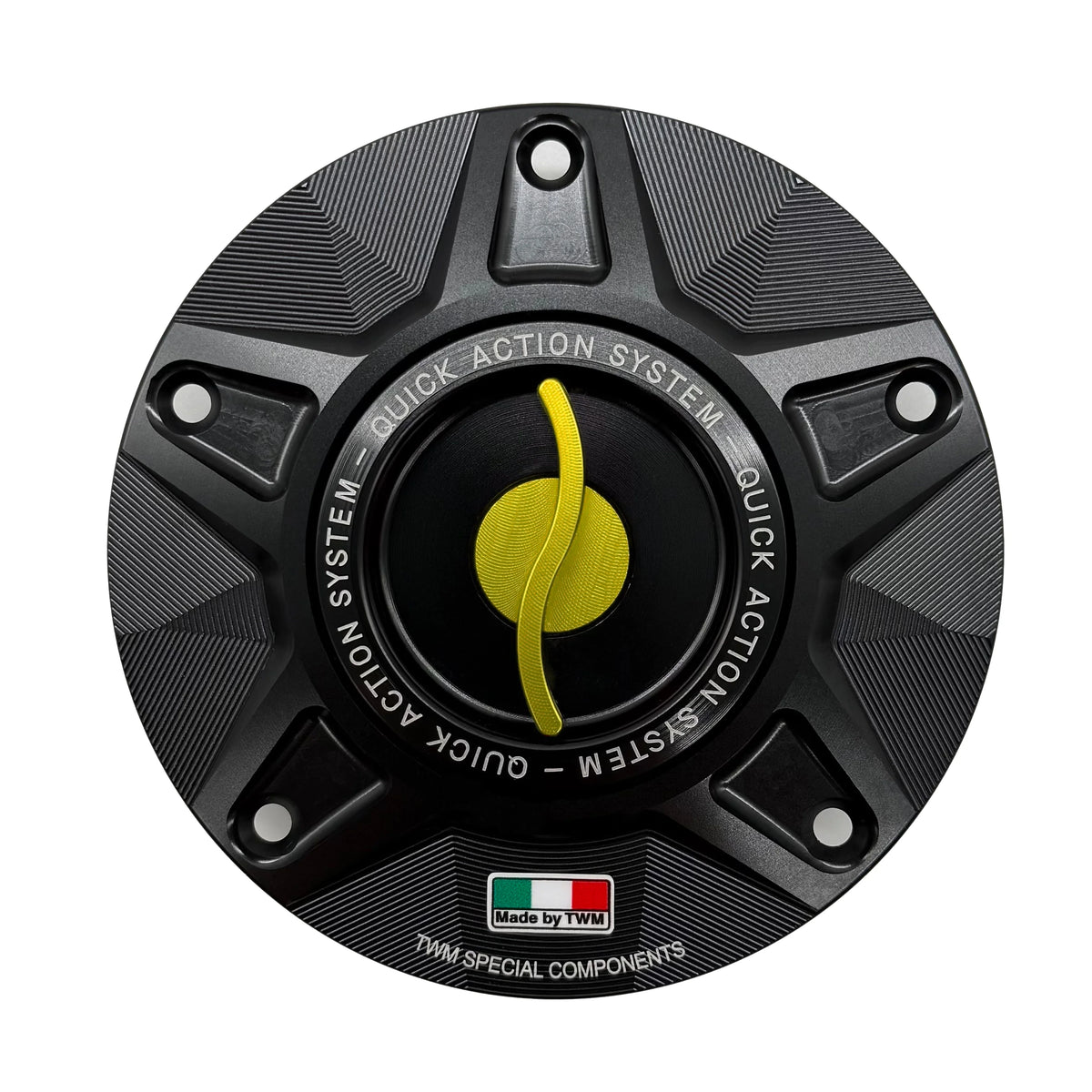 TWM CNC Aluminum Gas Cap / Fuel Cap with Gold Center Cap for Ducati Motorcycles