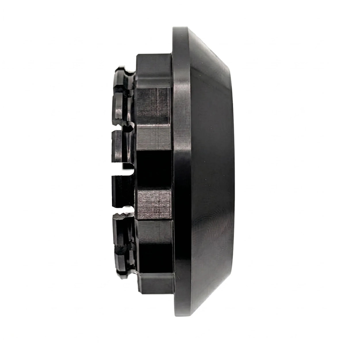 TWM CNC Aluminum Rear Wheel Axle Nut in Black Side View for Ducati - DRPD.02.N