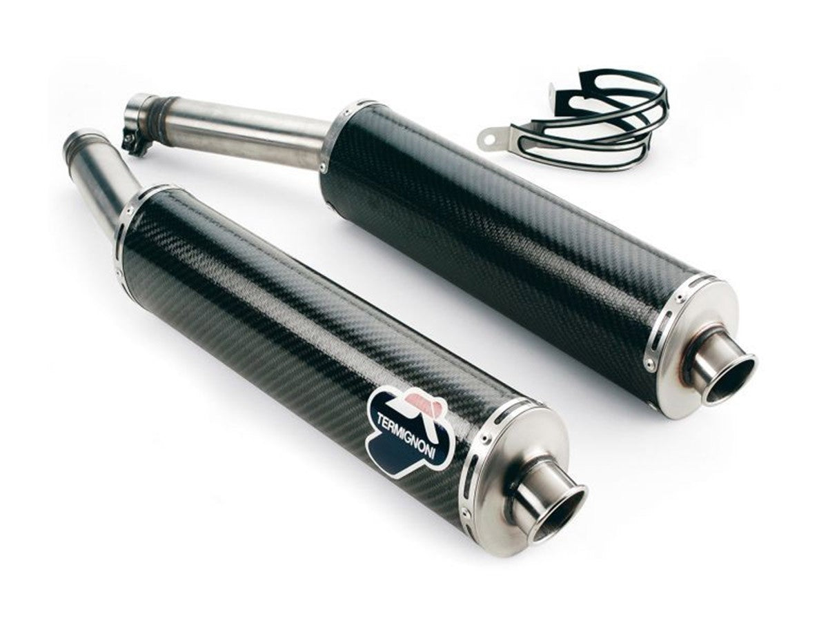 016CR Pair Of Racing Carbon Silencers Termignoni Ducati Monster Supersport 620/800/1000