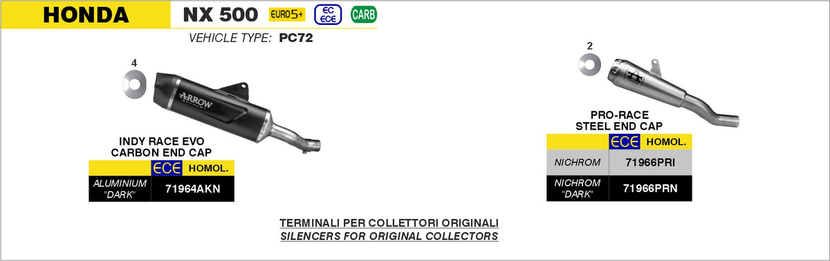 Arrow 71964AKN Indy Race EVO Aluminium Dark Slip On With Carbon End Cap
