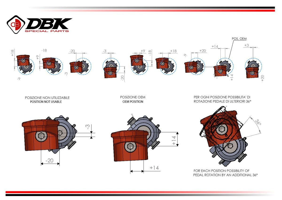 KPDM08 - BMW R1300GS TOURING ADJUSTABLE PILOT FOOTPEGS KIT