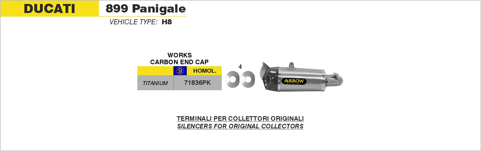 Arrow 71836PK Titanium Works Slip Ons (Right And Left) With Carbon End Cap