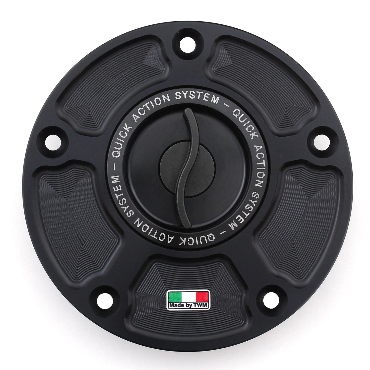 TWM CNC Aluminum Gas Cap / Fuel Cap with Black Center Cap for Kawasaki Motorcycles