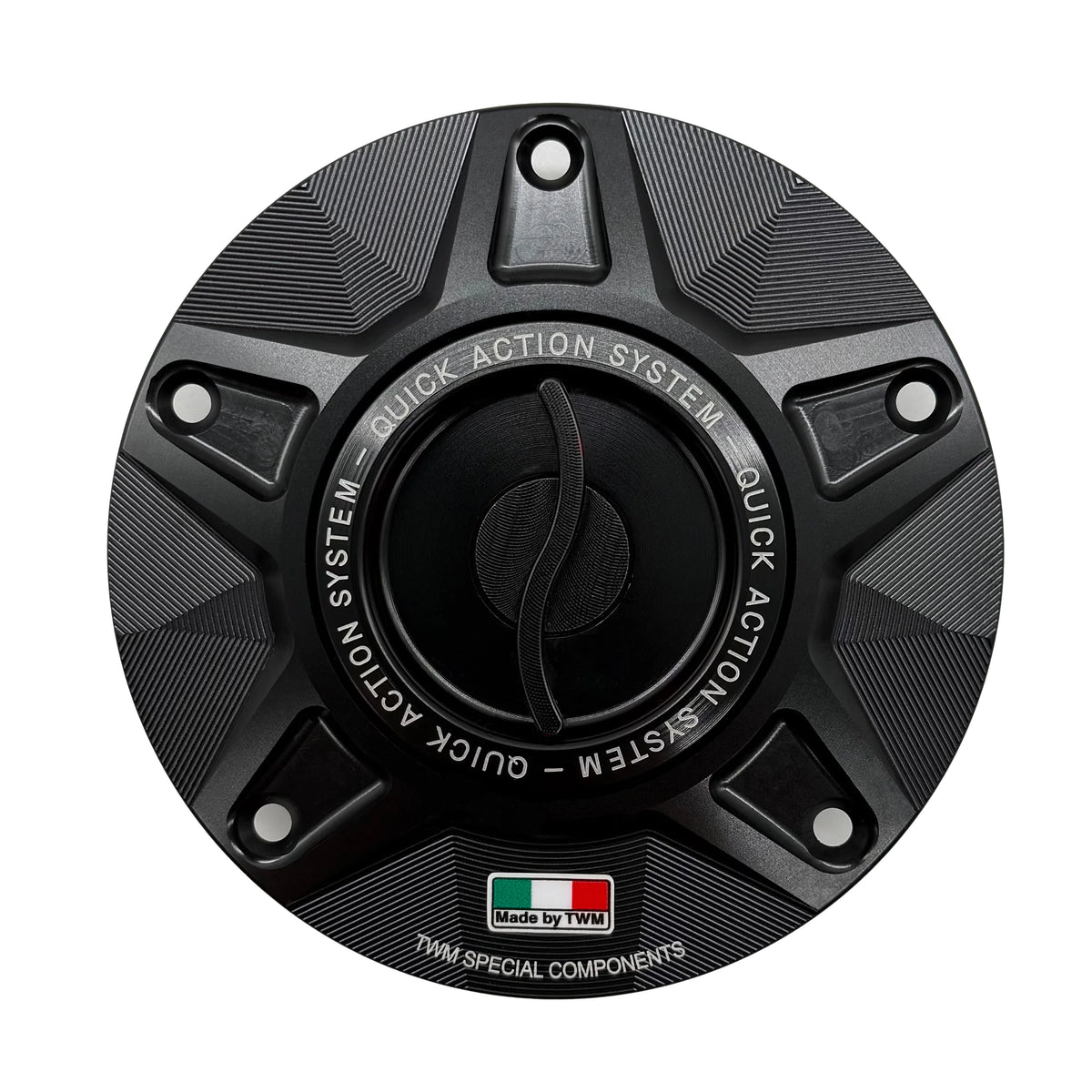 TWM CNC Aluminum Gas Cap / Fuel Cap with Black Center Cap for Ducati Motorcycles
