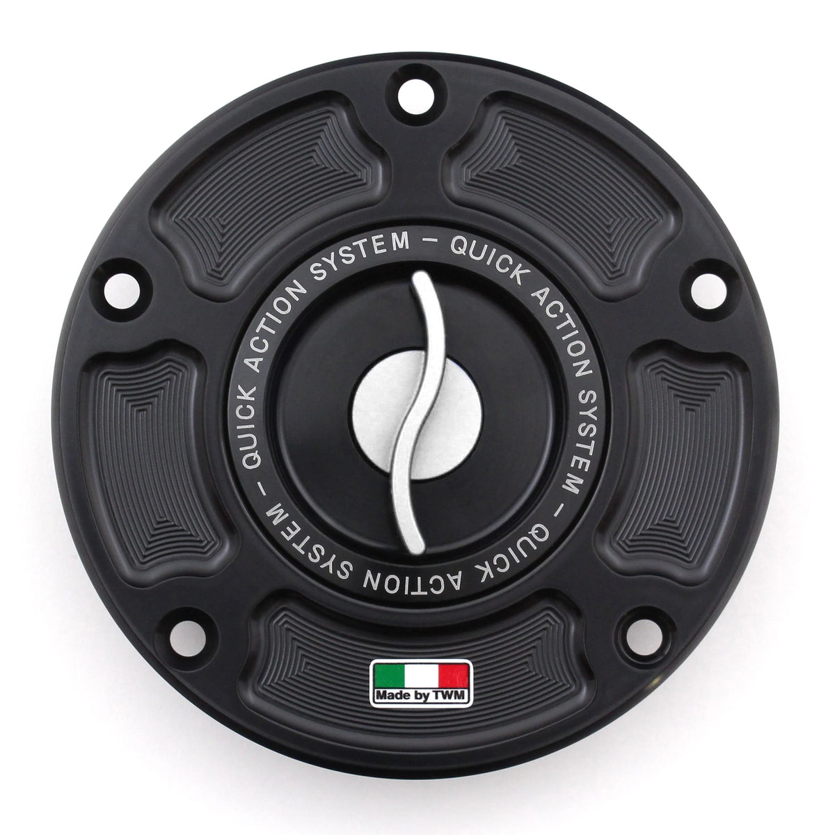 TWM CNC Aluminum Gas Cap / Fuel Cap with Silver Center Cap for KTM Motorcycles