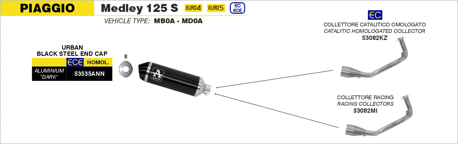 Arrow 53082MI Racing Header For Urban Exhaust