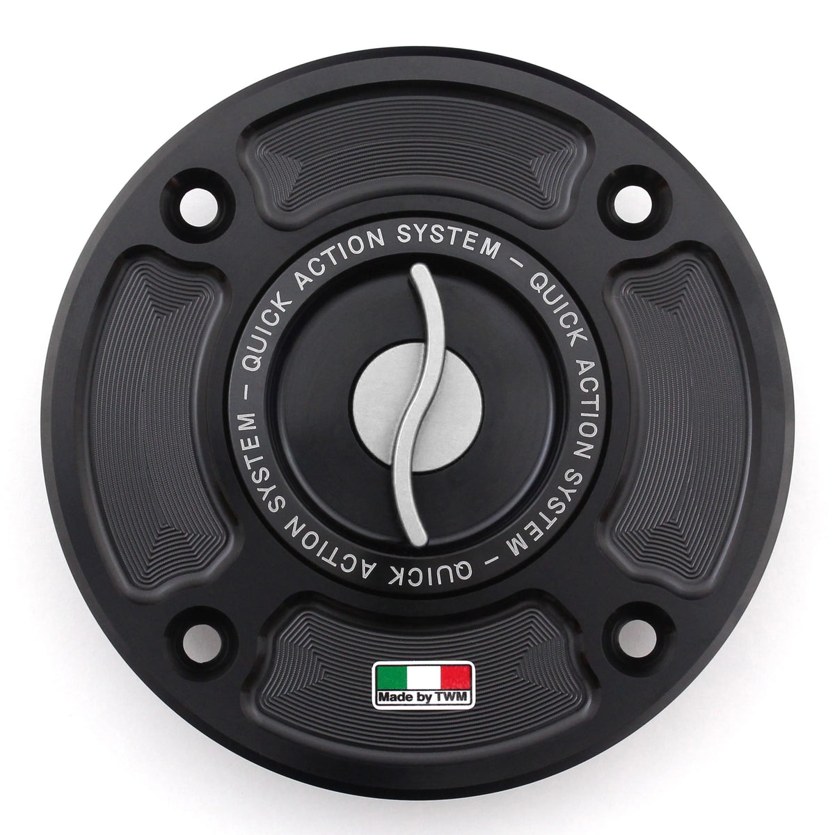 TWM CNC Aluminum Gas Cap / Fuel Cap with Silver Center Cap for Suzuki Motorcycles