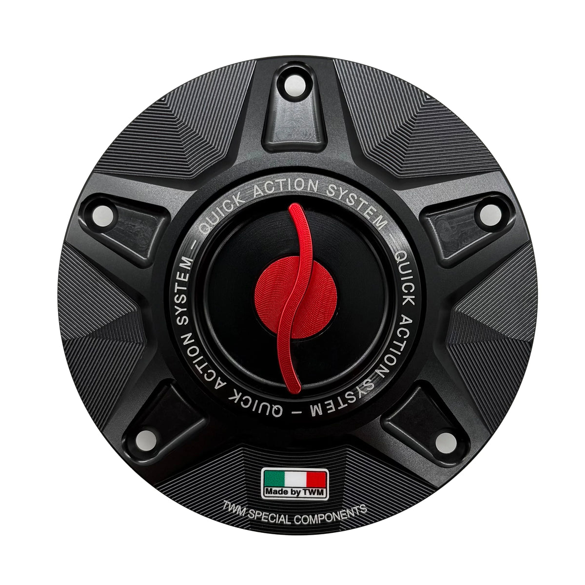 TWM CNC Aluminum Gas Cap / Fuel Cap with Red Center Cap for Ducati Motorcycles