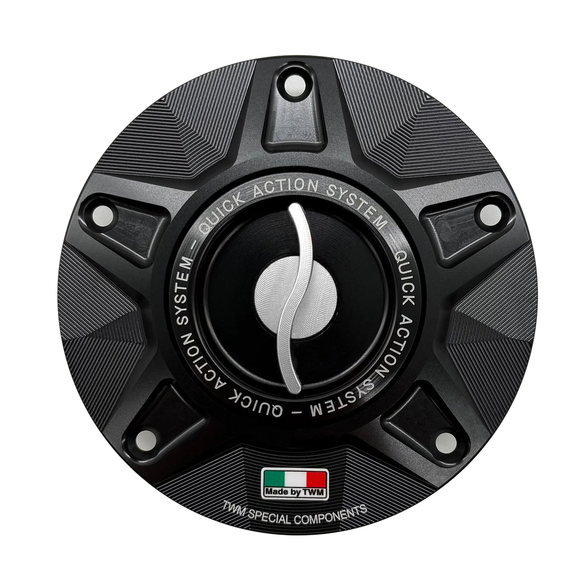 TWM CNC Aluminum Gas Cap / Fuel Cap with Silver Center Cap for Ducati Motorcycles