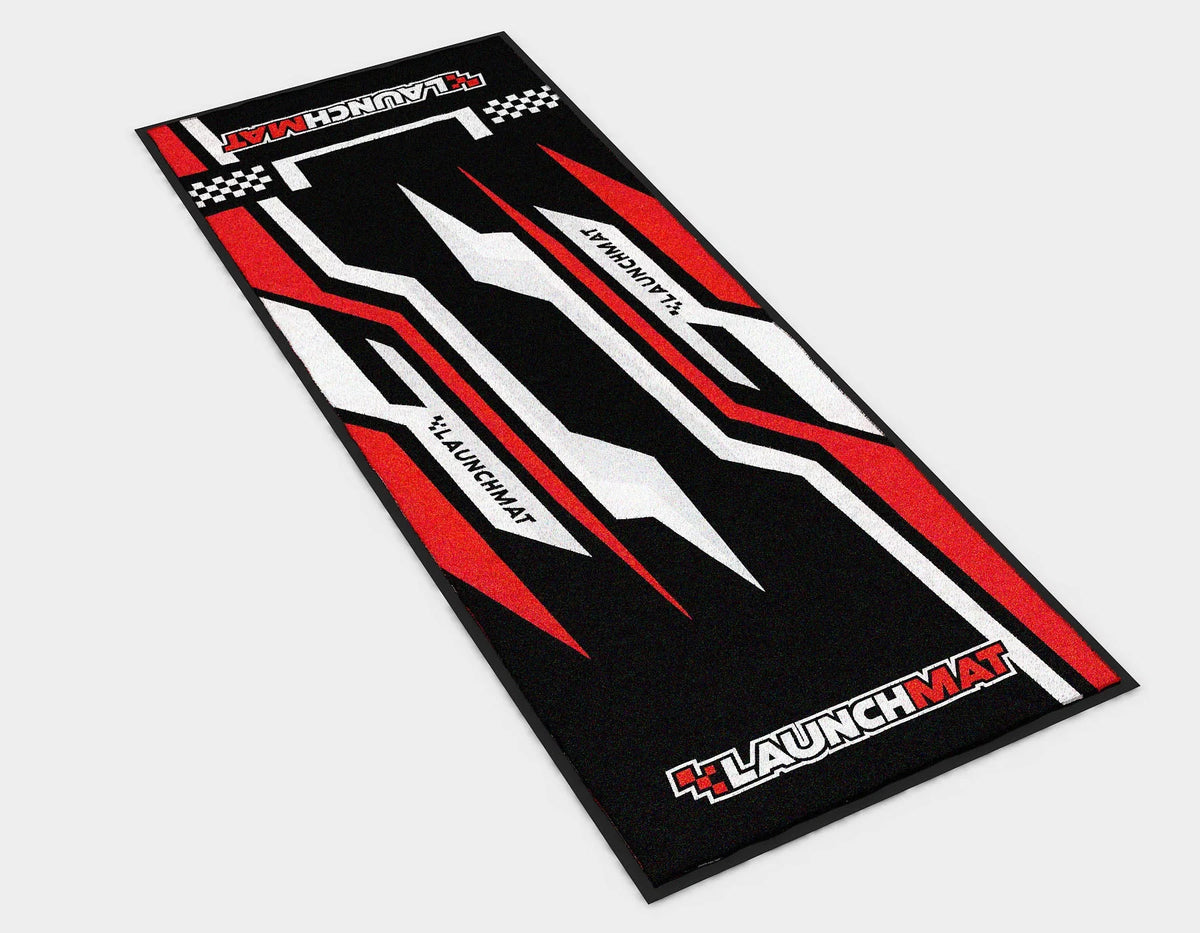 Launchmat Carpeted Motorcycle Mats (Lightning Design)